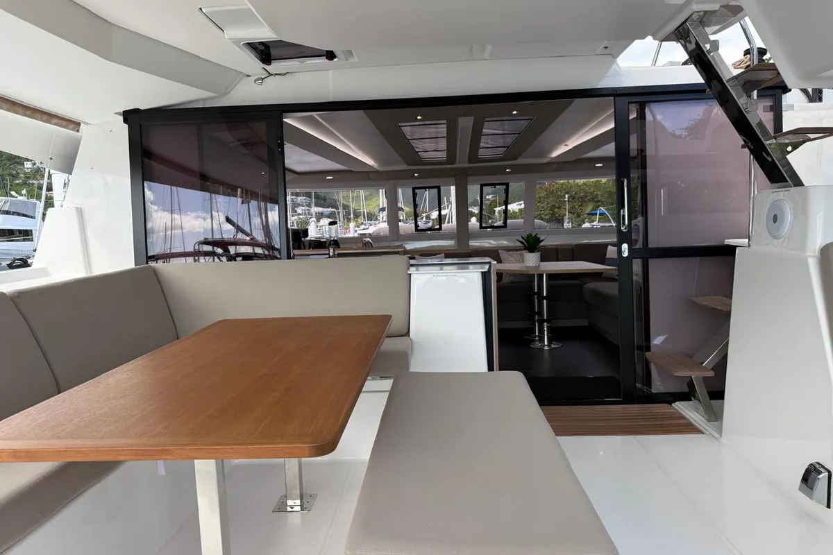Playful, a Fountaine Pajot Tanna 47 Maestro catamaran at Road Town, British Virgin Islands