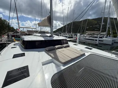 Playful, a Fountaine Pajot Tanna 47 Maestro catamaran at Road Town, British Virgin Islands