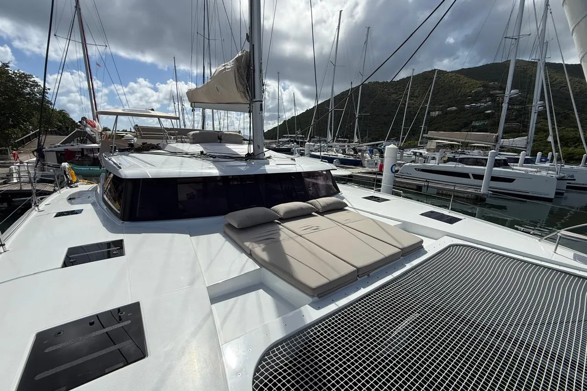 Playful, a Fountaine Pajot Tanna 47 Maestro catamaran at Road Town, British Virgin Islands