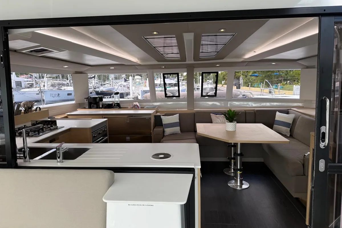 Playful, a Fountaine Pajot Tanna 47 Maestro catamaran at Road Town, British Virgin Islands