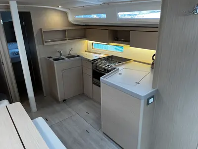 Galley of Aglaia, a Beneteau Oceanis 40.1 sailboat at Općina Sukošan, Croatia