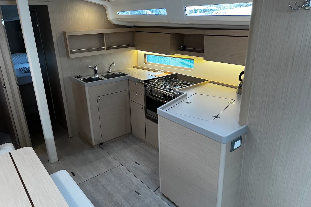 Galley of Aglaia, a Beneteau Oceanis 40.1 sailboat at Općina Sukošan, Croatia