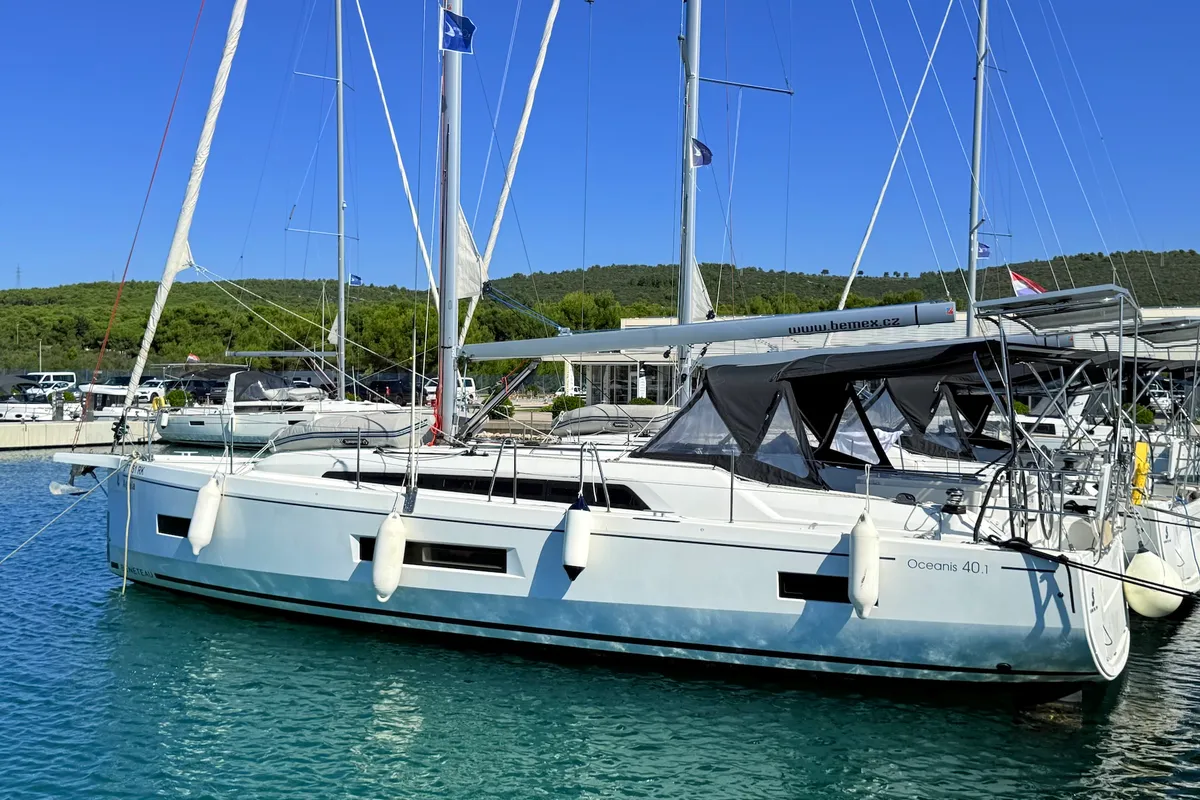 Exterior view of Aglaia, a Beneteau Oceanis 40.1 sailboat at Općina Sukošan, Croatia