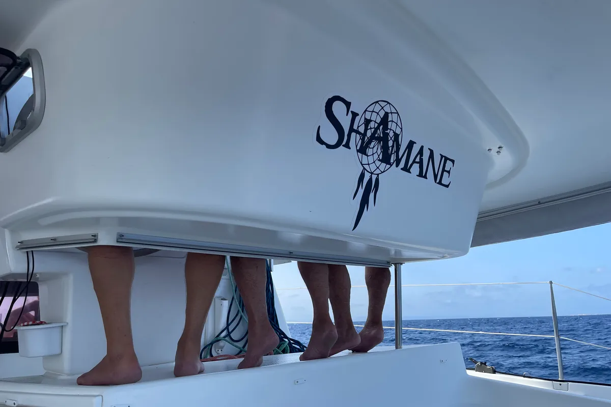 Shamane, a Fountaine Pajot Salina 48 catamaran at Porto-Vecchio, France