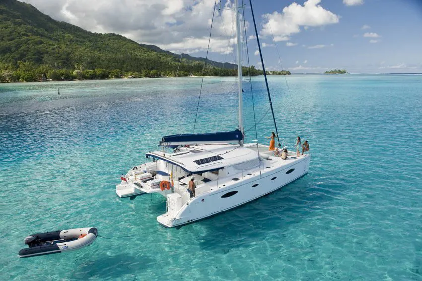 Shamane, a Fountaine Pajot Salina 48 catamaran at Porto-Vecchio, France