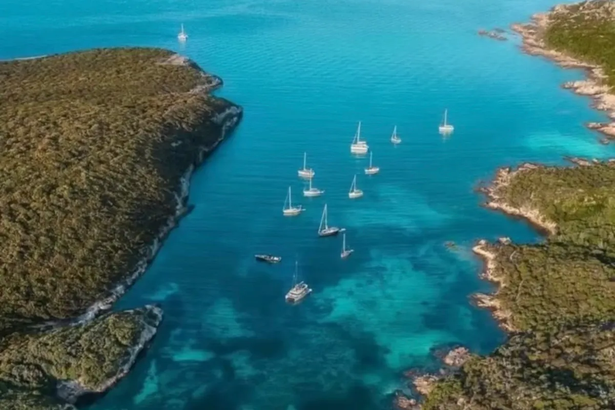 Exterior view of Shamane, a Fountaine Pajot Salina 48 catamaran at Porto-Vecchio, France