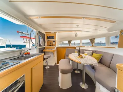 Galley of Queen Mia, a Lagoon 380 catamaran at Biograd na Moru, Croatia