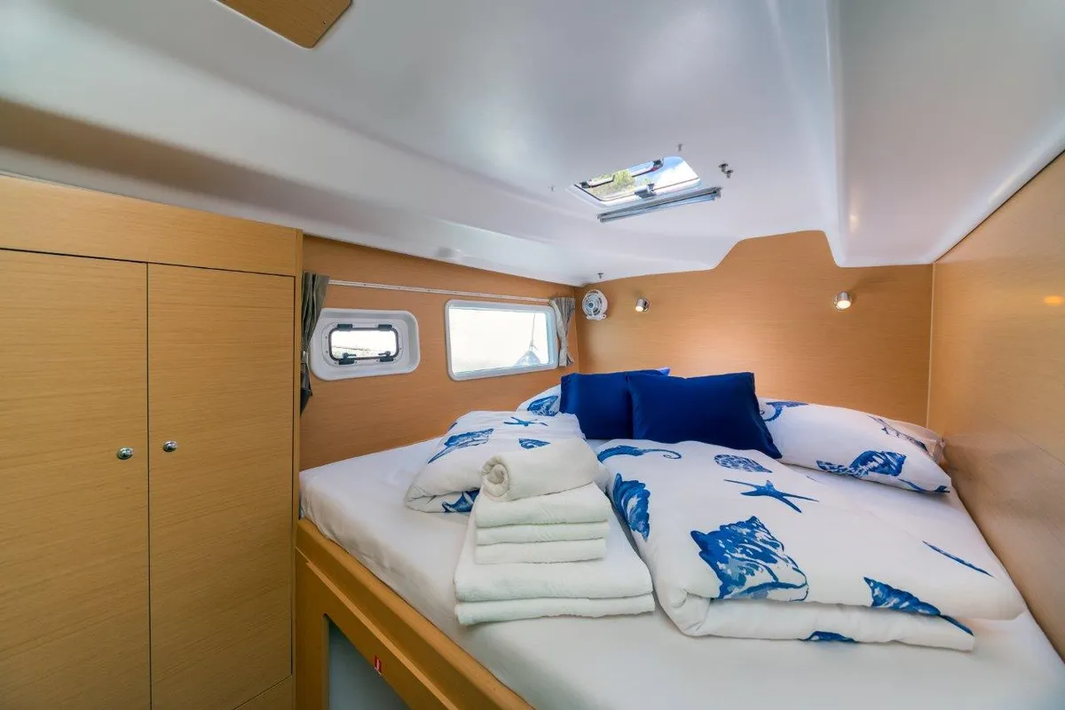 Queen Mia, a Lagoon 380 catamaran at Grad Biograd na Moru, Croatia