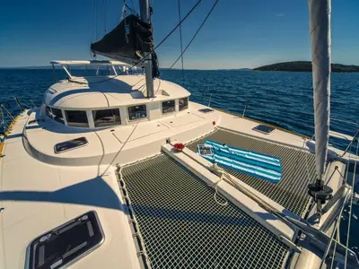 Queen Mia, a Lagoon 380 catamaran at Grad Biograd na Moru, Croatia