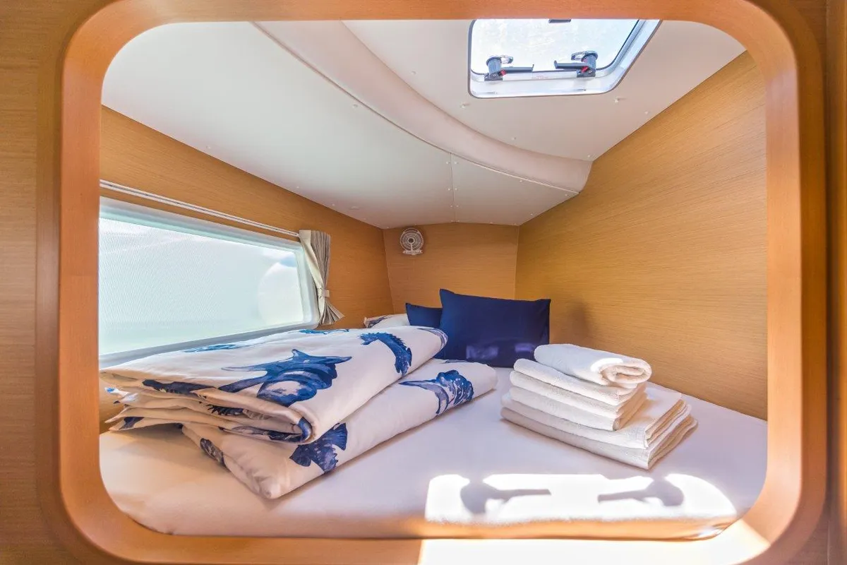 Queen Mia, a Lagoon 380 catamaran at Grad Biograd na Moru, Croatia
