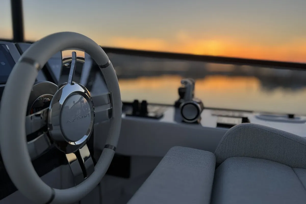 Cockpit of Moon light, a Azimut Magellano 66 motor yacht at Općina Sukošan, Croatia