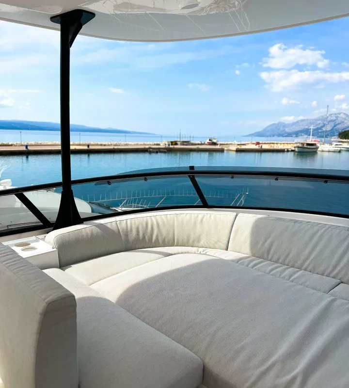 Deck of Moon light, a Azimut Magellano 66 motor yacht at Općina Sukošan, Croatia