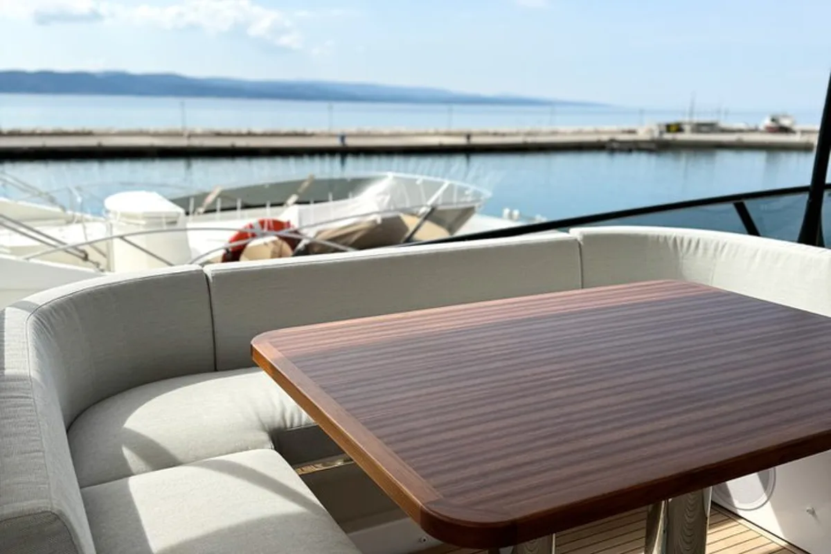 Cockpit of Moon light, a Azimut Magellano 66 motor yacht at Općina Sukošan, Croatia