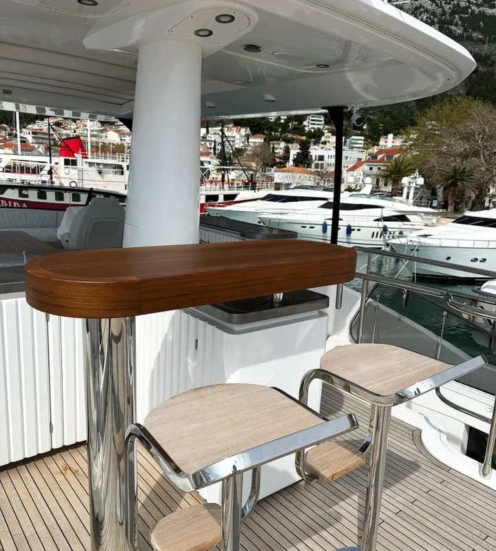 Deck of Moon light, a Azimut Magellano 66 motor yacht at Općina Sukošan, Croatia
