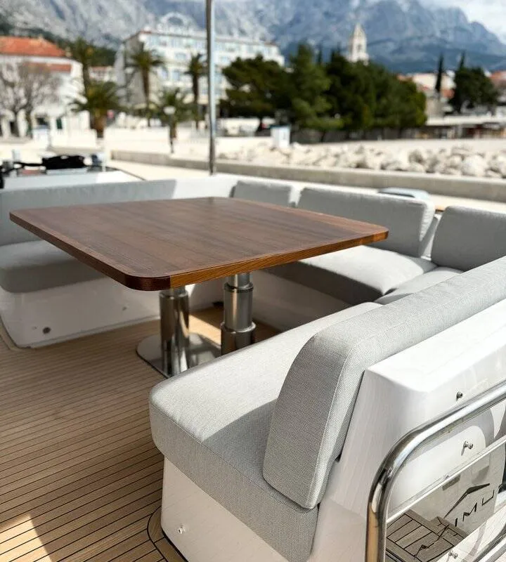 Deck of Moon light, a Azimut Magellano 66 motor yacht at Općina Sukošan, Croatia