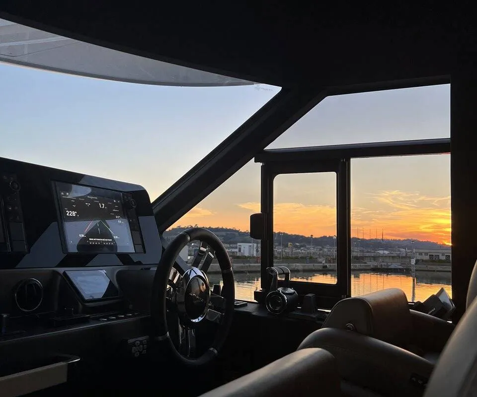 Exterior view of Moon light, a Azimut Magellano 66 motor yacht at Općina Sukošan, Croatia