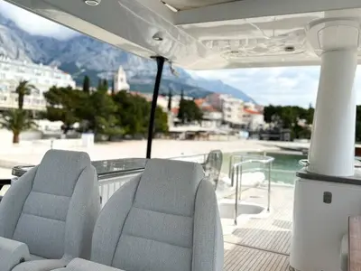 Deck of Moon light, a Azimut Magellano 66 motor yacht at Općina Sukošan, Croatia