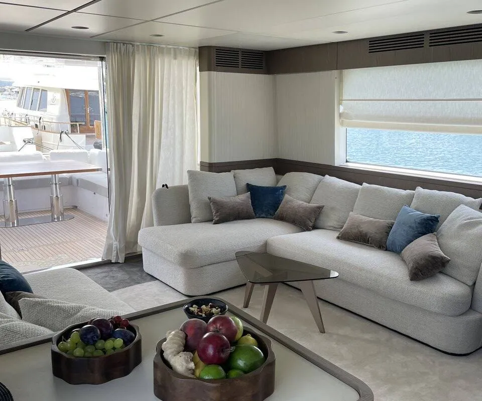 Exterior view of Moon light, a Azimut Magellano 66 motor yacht at Općina Sukošan, Croatia