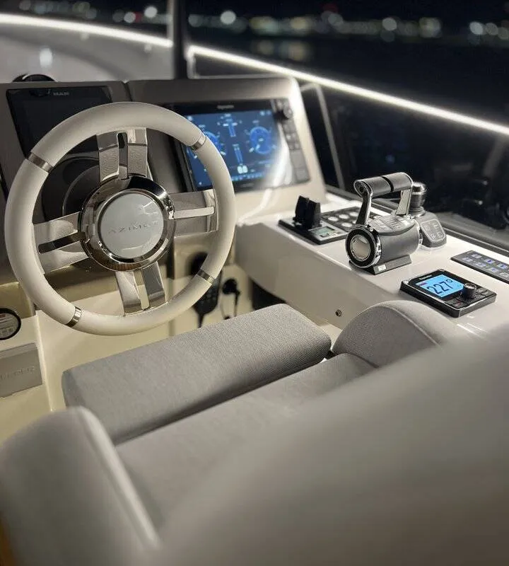Deck of Moon light, a Azimut Magellano 66 motor yacht at Općina Sukošan, Croatia