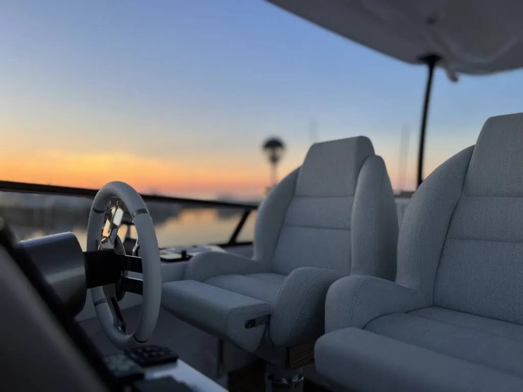 Deck of Moon light, a Azimut Magellano 66 motor yacht at Općina Sukošan, Croatia