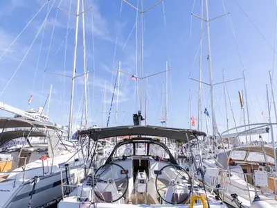 Zatara, a Jeanneau Sun Odyssey 349 sailboat at Grad Biograd na Moru, Croatia