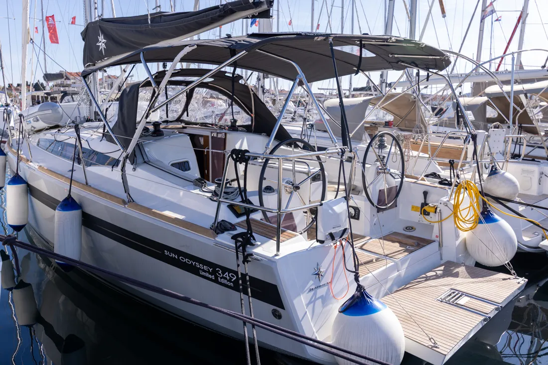 Zatara, a Jeanneau Sun Odyssey 349 sailboat at Grad Biograd na Moru, Croatia