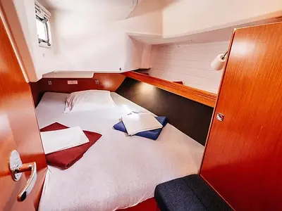 Cabin on Flinx, a Bavaria Cruiser 37 sailboat at Betina, Croatia
