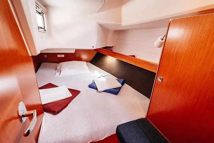 Cabin on Flinx, a Bavaria Cruiser 37 sailboat at Betina, Croatia