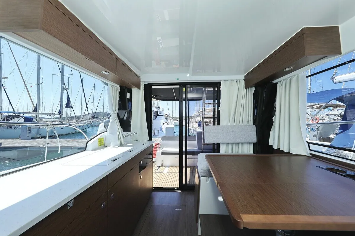 Salon of Tana, a Jeanneau Merry Fisher 1095 Fly motorboat at Pirovac, Croatia