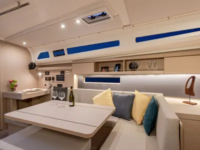 Salon of Beneteau Oceanis 40.1, a sailboat at English Harbour, Antigua and Barbuda