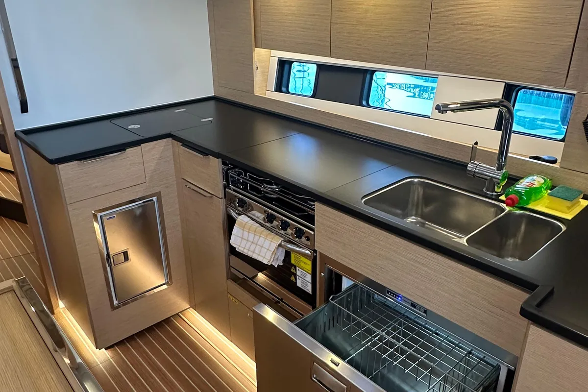 Galley of Wilson, a Hanse 460 sailboat at Punat, Croatia