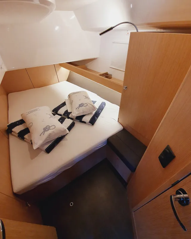 Cabin on Dalisa III, a Bavaria Cruiser 46 sailboat at Grad Pula, Croatia