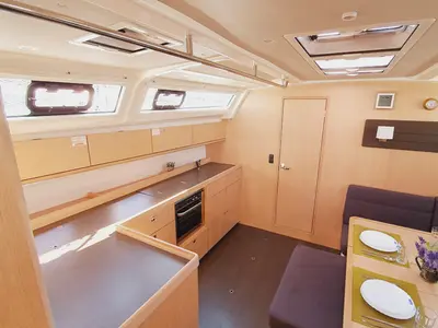 Galley of Dalisa III, a Bavaria Cruiser 46 sailboat at Grad Pula, Croatia