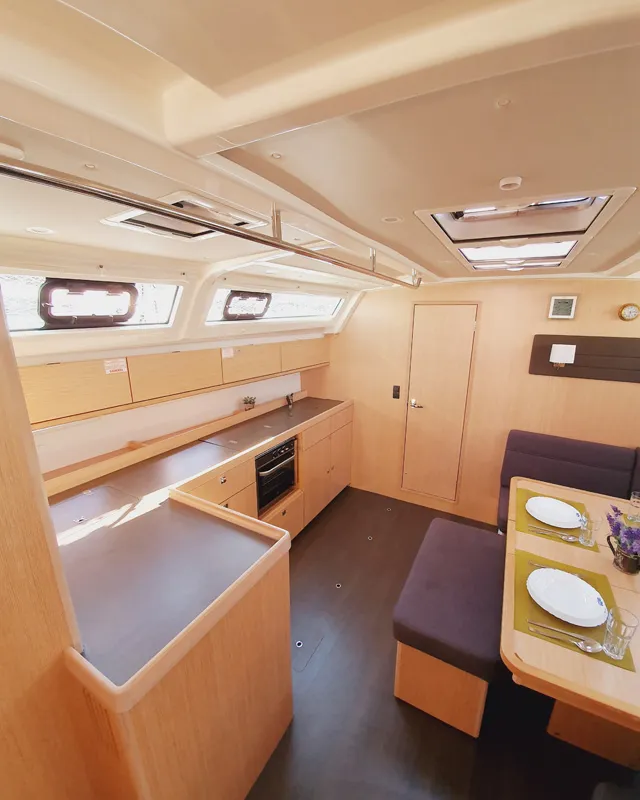 Galley of Dalisa III, a Bavaria Cruiser 46 sailboat at Grad Pula, Croatia