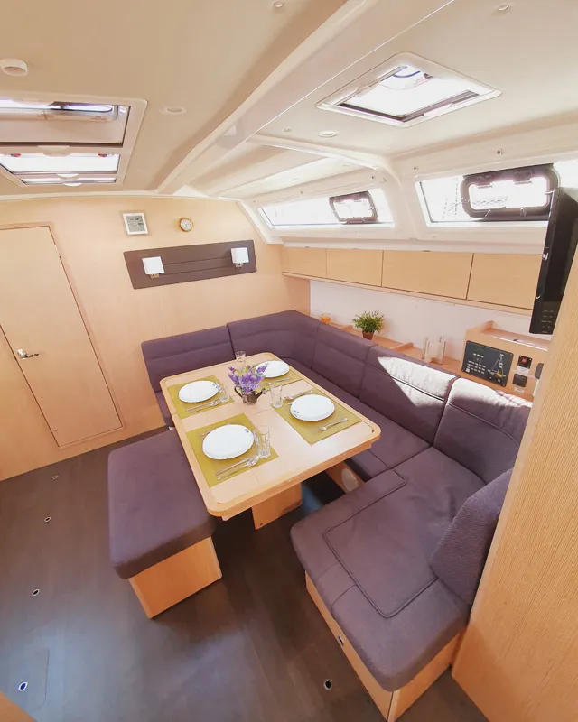 Salon of Dalisa III, a Bavaria Cruiser 46 sailboat at Grad Pula, Croatia