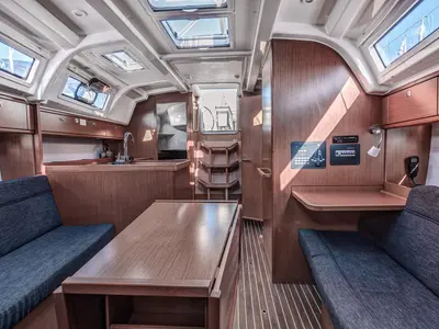 Salon of Poseidon, a Bavaria Cruiser 37 sailboat at Kontokali, Greece