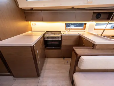 Galley of Forkys, a Beneteau Oceanis 51.1 sailboat at Municipal Unit of Lefkada, Greece