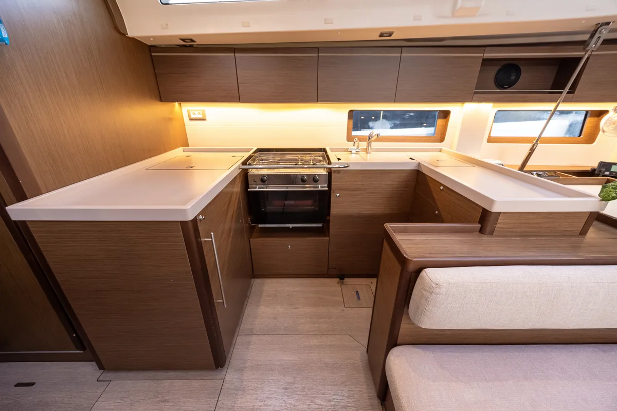 Galley of Forkys, a Beneteau Oceanis 51.1 sailboat at Municipal Unit of Lefkada, Greece