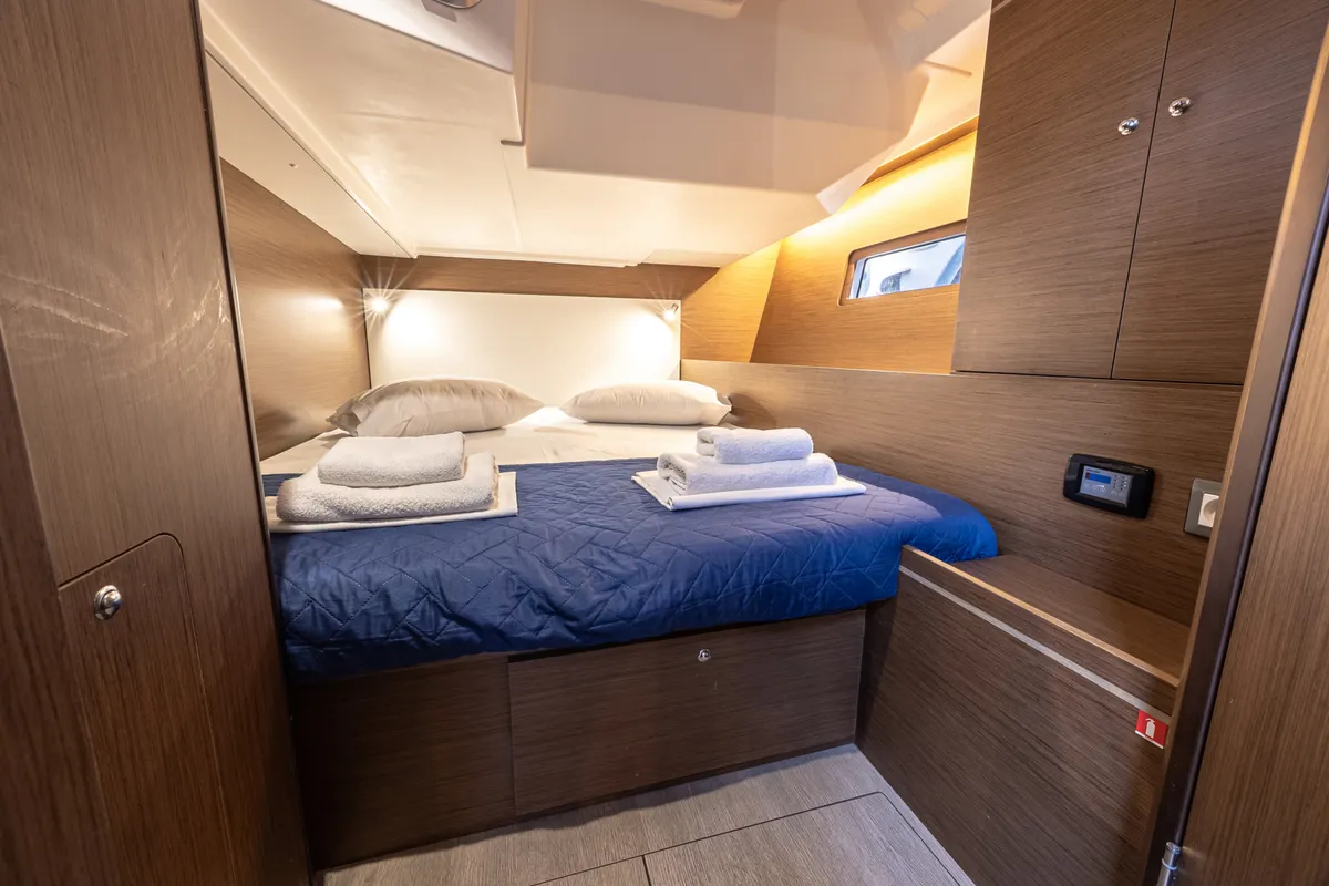 Cabin on Forkys, a Beneteau Oceanis 51.1 sailboat at Municipal Unit of Lefkada, Greece