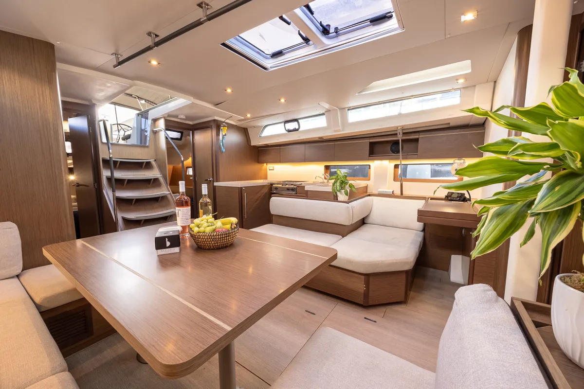 Salon of Forkys, a Beneteau Oceanis 51.1 sailboat at Municipal Unit of Lefkada, Greece