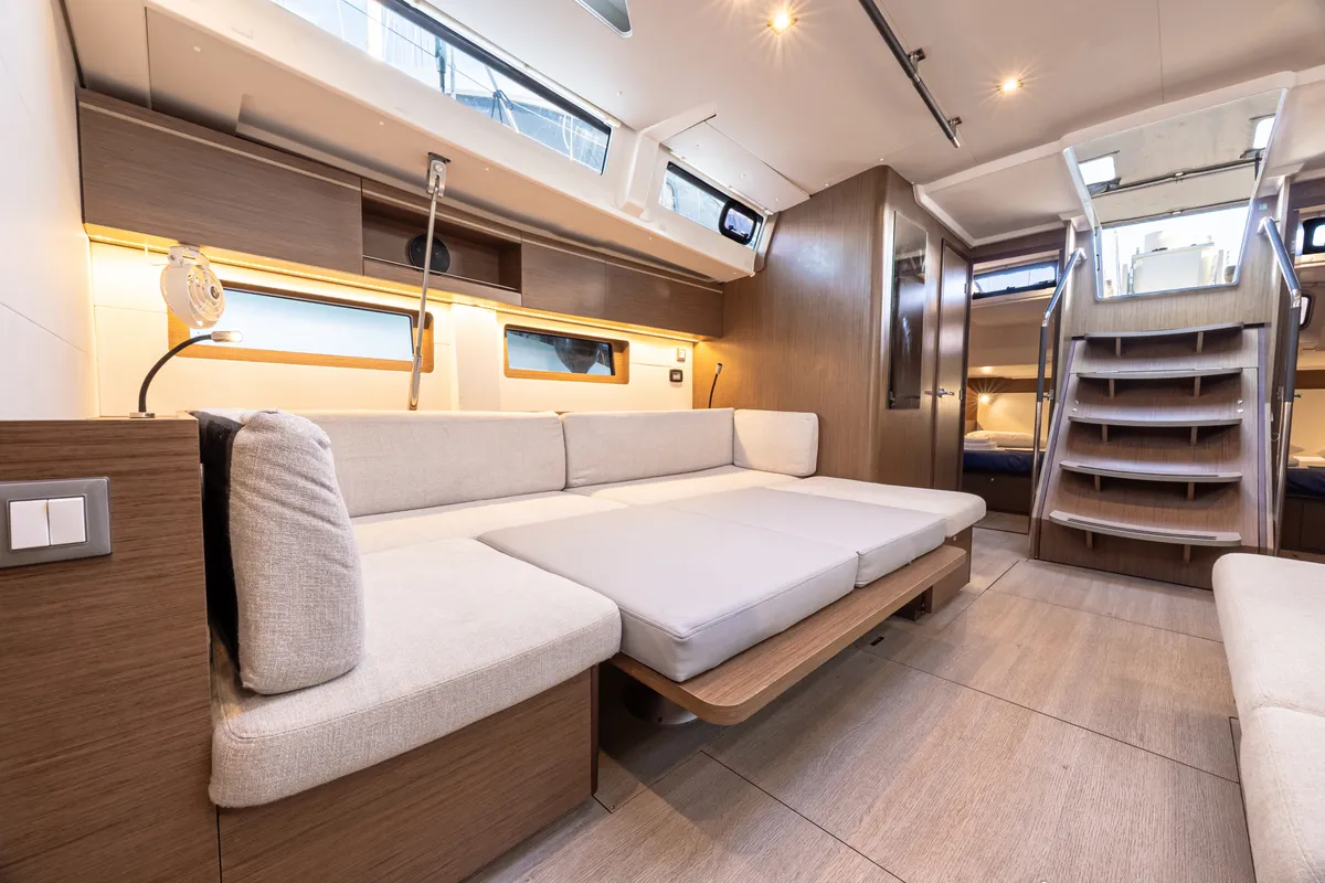 Salon of Forkys, a Beneteau Oceanis 51.1 sailboat at Municipal Unit of Lefkada, Greece