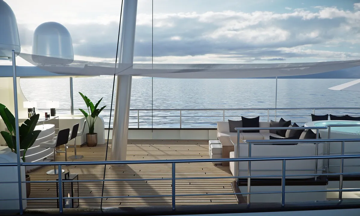 Deck of Maia, a Custom Made Maia motor yacht at Split, Croatia