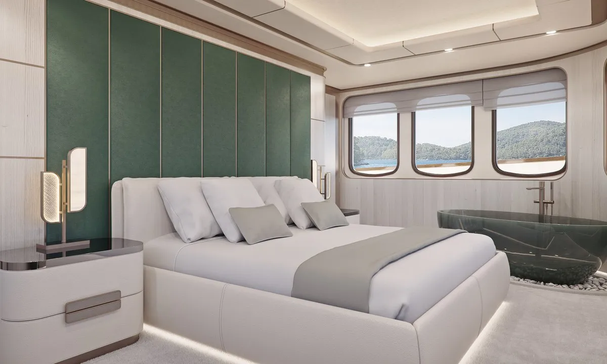 Cabin on Maia, a Custom Made Maia motor yacht at Split, Croatia