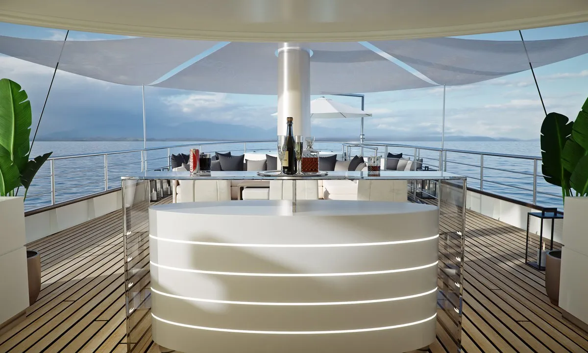 Deck of Maia, a Custom Made Maia motor yacht at Split, Croatia