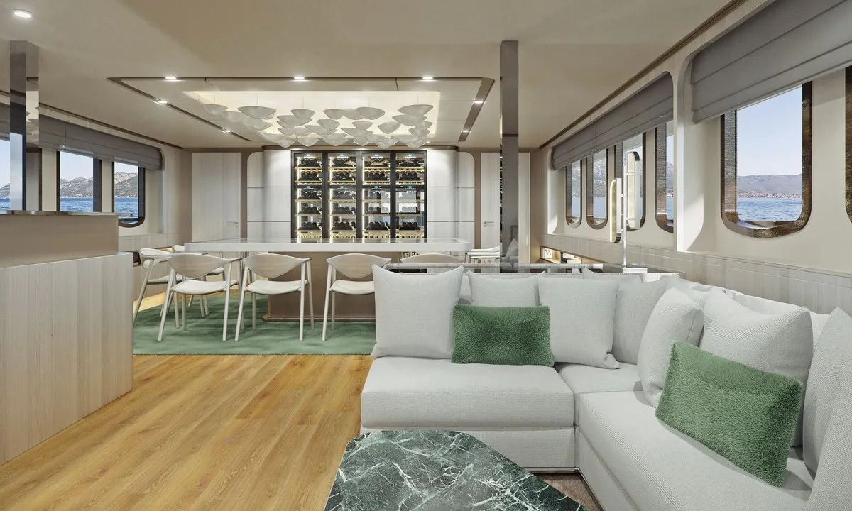 Salon of Maia, a Custom Made Maia motor yacht at Split, Croatia