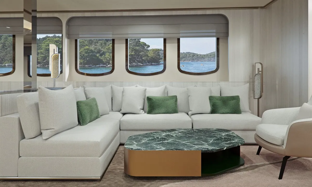 Salon of Maia, a Custom Made Maia motor yacht at Split, Croatia