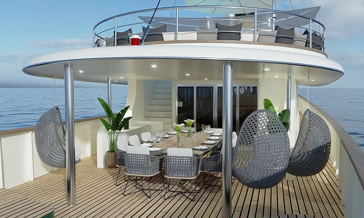Deck of Maia, a Custom Made Maia motor yacht at Split, Croatia