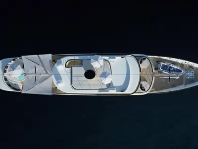 Deck of Maia, a Custom Made Maia motor yacht at Split, Croatia