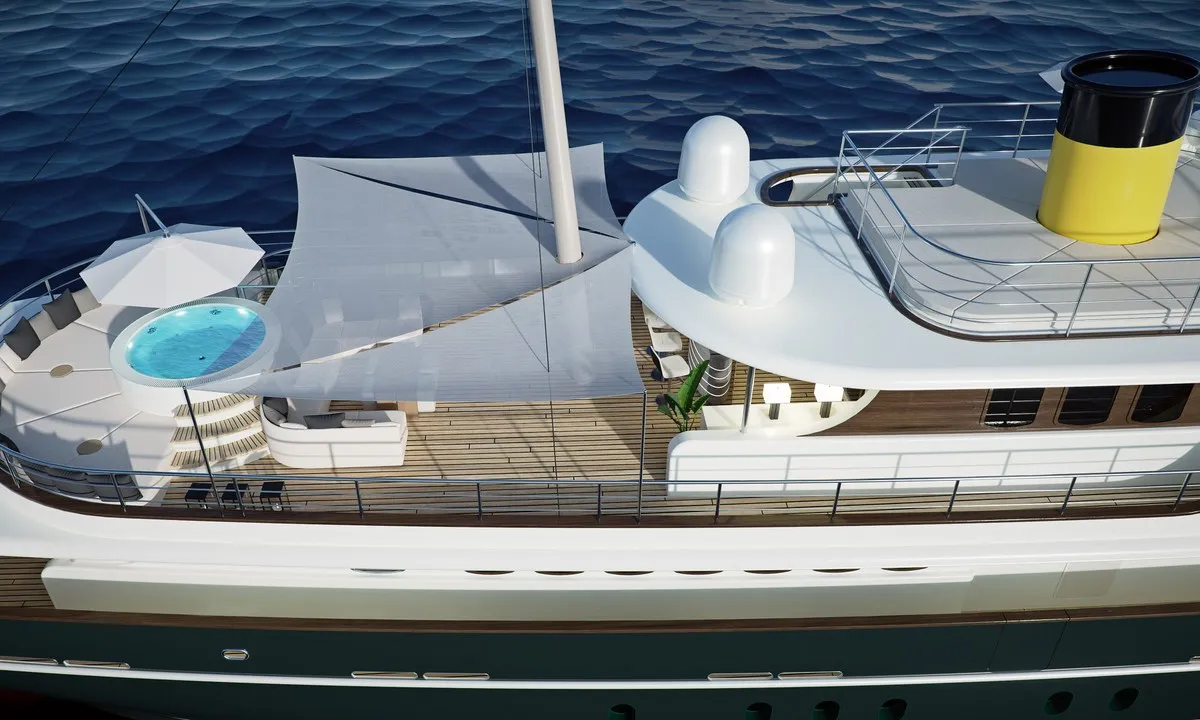 Deck of Maia, a Custom Made Maia motor yacht at Split, Croatia
