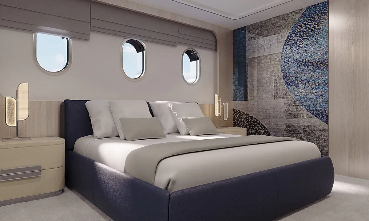 Cabin on Maia, a Custom Made Maia motor yacht at Split, Croatia